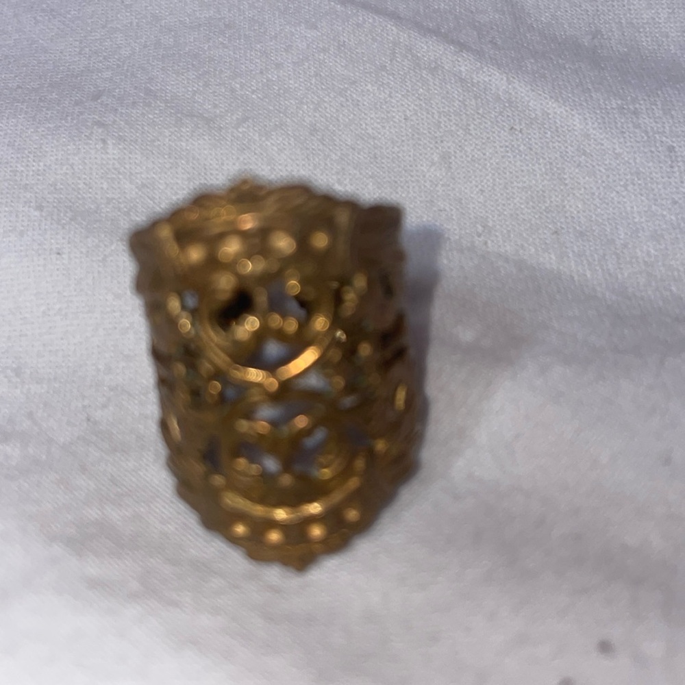 Vintage brass mid century cut out ring adjustable